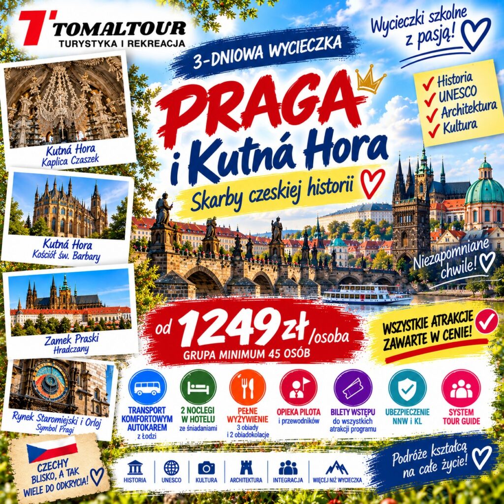 Plakat wycieczki 3 DNI – PRAGA – KUTNA HORA